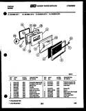 DOOR PARTS Diagram and Parts List for 32-2538-23-03  Tappan Range