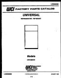 COVER Diagram and Parts List for GTN198WHV1  Uni Refrigerator