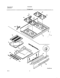 TOP / DRAWER Diagram and Parts List for FGF324WHSC  Frigidaire Range