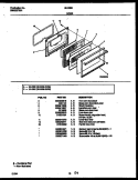 DOOR PARTS Diagram and Parts List for 30-3352-23-02  Tappan Range