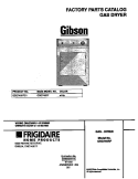 COVER Diagram and Parts List for GSG746RFS1  Gibson Dryer