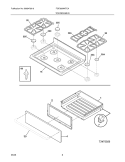 TOP / DRAWER Diagram and Parts List for FGF380MXFCA  Frigidaire Range