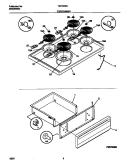 TOP / DRAWER Diagram and Parts List for TEF350SCDE  Tappan Range