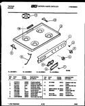 COOKTOP AND CONTROL PARTS Diagram and Parts List for 32-2638-00-01  Tappan Range