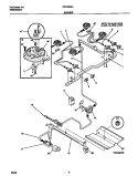 BURNER Diagram and Parts List for FGF333SADD  Frigidaire Range
