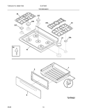 TOP/DRAWER Diagram and Parts List for GLGF386DSH  Frigidaire Range