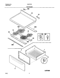 TOP / DRAWER Diagram and Parts List for GLEFS76AQH  Frigidaire Range