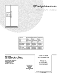 COVER Diagram and Parts List for BGHS2644KF0  Frigidaire Refrigerator