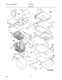 SHELVES Diagram and Parts List for PLHS239ZCB2  Frigidaire Refrigerator