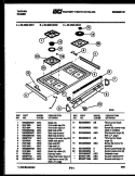 COOKTOP PARTS Diagram and Parts List for 30-4980-23-02  Tappan Range