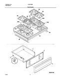TOP / DRAWER Diagram and Parts List for FGF375BHBB  Frigidaire Range