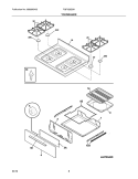 TOP/DRAWER Diagram and Parts List for FGF328GSK  Frigidaire Range