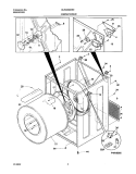 DRY CAB, HEATER Diagram and Parts List for GLEQ332AS0  Frigidaire Dryer