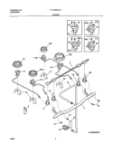 BURNER Diagram and Parts List for PLCS389DCA  Frigidaire Range