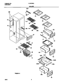 SHELVES Diagram and Parts List for GLRSF266JW0  Frigidaire Refrigerator