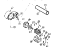 MOTOR, FAN HOUSING, EXHAUST DUCT Diagram and Parts List for DG400TXW0  Frigidaire Dryer