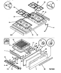 TOP / DRAWER Diagram and Parts List for 30-2242-00-04  Tappan Range