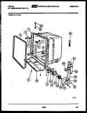 TUB AND FRAME PARTS Diagram and Parts List for 61-1170-00  Tappan Dishwasher