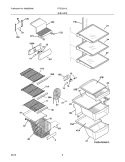 SHELVES Diagram and Parts List for FFSC2315LP0  Frigidaire Refrigerator