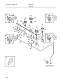 BURNER Diagram and Parts List for CGDS3065KF3  Frigidaire Range