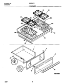 TOP / DRAWER Diagram and Parts List for FGF374CCBG  Frigidaire Range