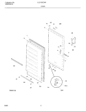 DOOR Diagram and Parts List for UL2100ECW1  Electrolux Freezer