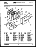 DOOR PARTS Diagram and Parts List for 11-1969-00-03  Tappan Wall Oven