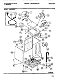 CABINET, TOP PANEL, BASE Diagram and Parts List for LA450AXD3  Frigidaire Washer