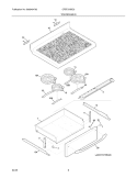 TOP / DRAWER Diagram and Parts List for CFEF372BC3  Frigidaire Range
