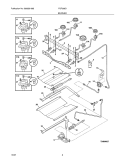 BURNER Diagram and Parts List for FGF368GQB  Frigidaire Range