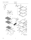 SHELVES Diagram and Parts List for FGUS2645LF1  Frigidaire Refrigerator