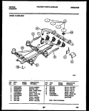 BURNER, MANIFOLD AND GAS CONTROL Diagram and Parts List for 14-3038-66-02  Tappan Cooktop