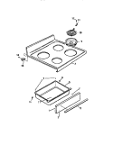 TOP / DRAWER Diagram and Parts List for KF520GDW2  Frigidaire Range