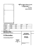 COVER Diagram and Parts List for FRT18B5AT4  Frigidaire Refrigerator