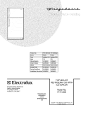 COVER Diagram and Parts List for PHT189HKM4  Frigidaire Refrigerator