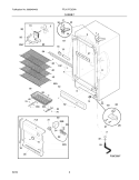 CABINET Diagram and Parts List for FFU17FC5CW1  Frigidaire Freezer