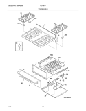 TOP / DRAWER Diagram and Parts List for FGFL87DQB  Frigidaire Range
