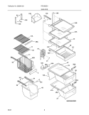 SHELVES Diagram and Parts List for FRSHB5EHSB1  Frigidaire Refrigerator