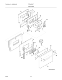 OVEN DOOR Diagram and Parts List for FEF450BWF  Frigidaire Range