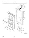 DOOR Diagram and Parts List for FFU14F5HWE  Frigidaire Freezer