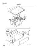 TOP / DRAWER Diagram and Parts List for GLES388ASD  Frigidaire Range