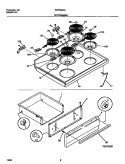 TOP / DRAWER Diagram and Parts List for WEF350CASA  Frigidaire Range