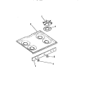COOKTOP, KNOBS Diagram and Parts List for GG26PCW0  Frigidaire Range