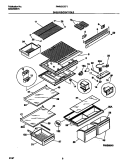 SHELVES / CONTROLS Diagram and Parts List for F44N21CEW1  Frigidaire Refrigerator