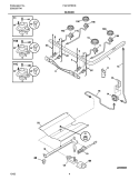 BURNER Diagram and Parts List for FGF337BCD  Frigidaire Range