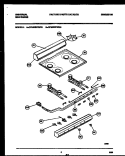 BACKGUARD, COOKTOP AND BURNER PARTS Diagram and Parts List for CP240SP2W3  Frigidaire Range