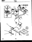 BURNER PARTS Diagram and Parts List for FGF313BADA  Frigidaire Range