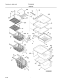 SHELVES Diagram and Parts List for FRS26H5DSB0  Frigidaire Refrigerator