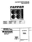 COVER Diagram and Parts List for TPC8X3XCD3  Tappan Cooktop