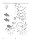 SHELVES Diagram and Parts List for PHS6LE6HSB0  Frigidaire Refrigerator